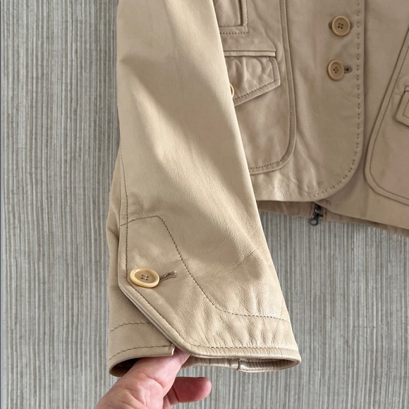BCBGMAXAZRIA Leather Cream Women Jacket Sz.S - Picture 9 of 13